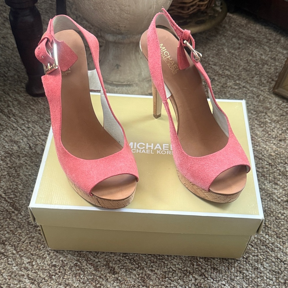 Michael Kors Coral Peep Toe Heels